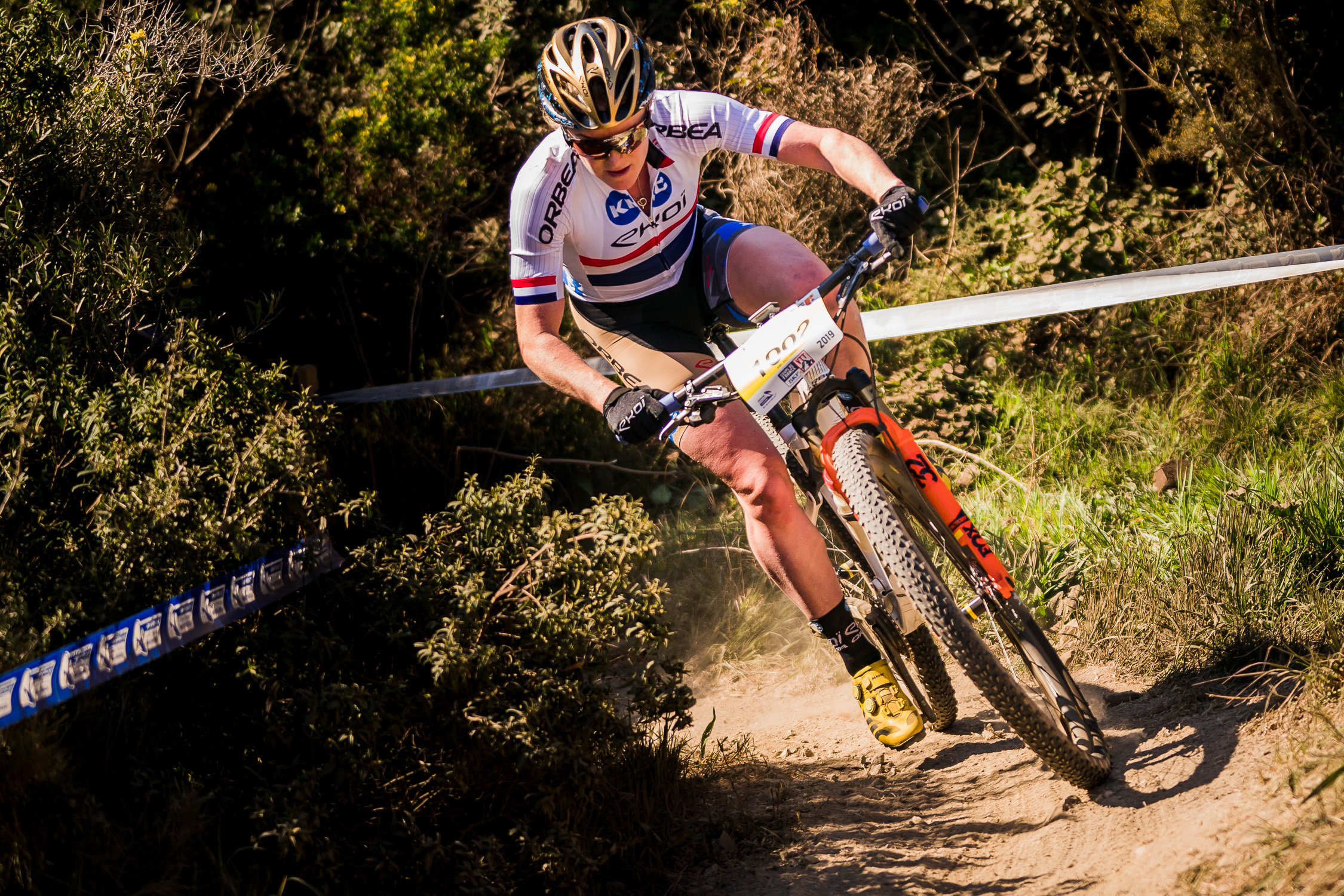 Annie Last in action with her bike