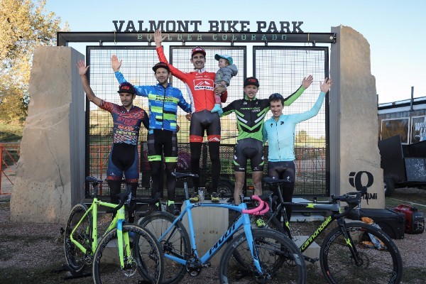 Jamey Driscoll at top of the podium with daughter Layla (Photo credit: Donnelly PCT)